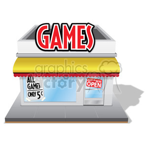 300x300 Royalty Free Games Store 384641 Vector Clip Art Image