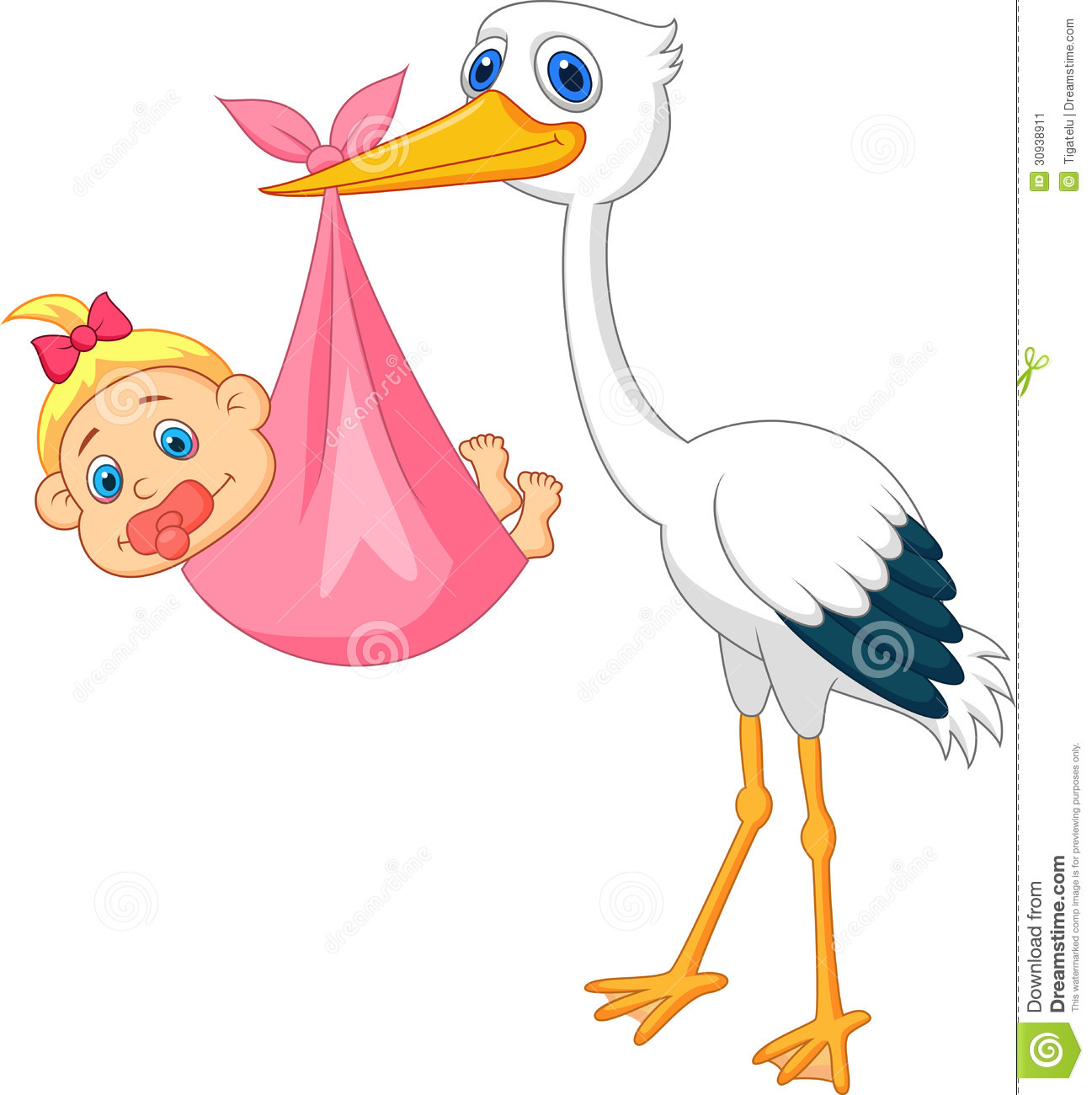 1297x1300 Baby Girl Stork Clipart