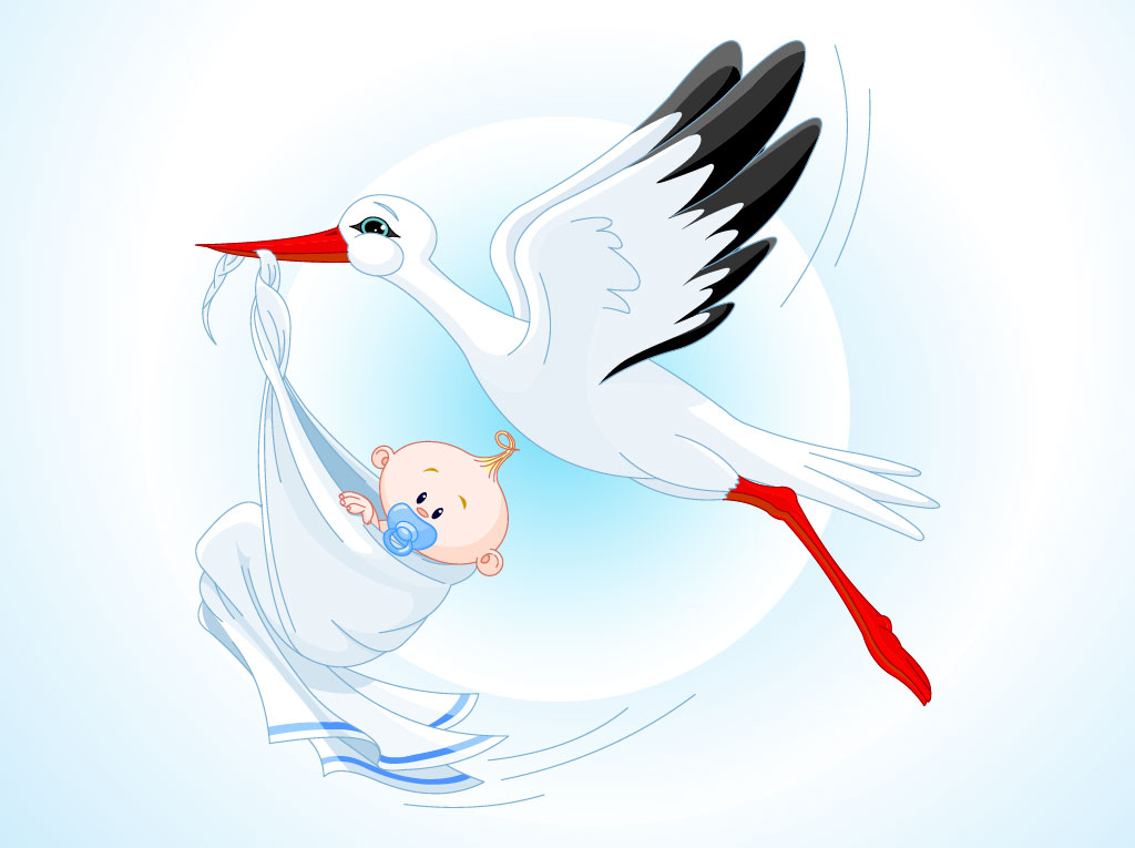 1024x765 Stork Baby Cartoon Vector Art Amp Graphics