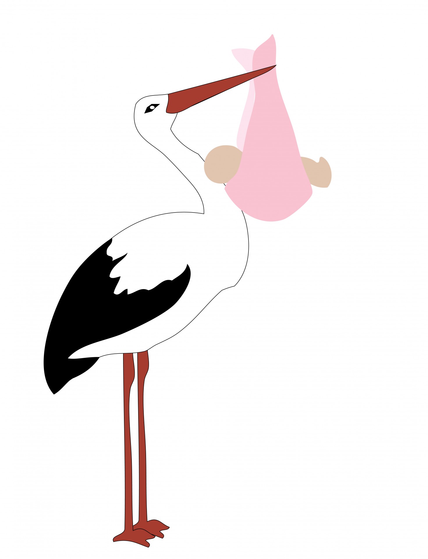 1471x1920 Stork With Baby Girl Free Stock Photo