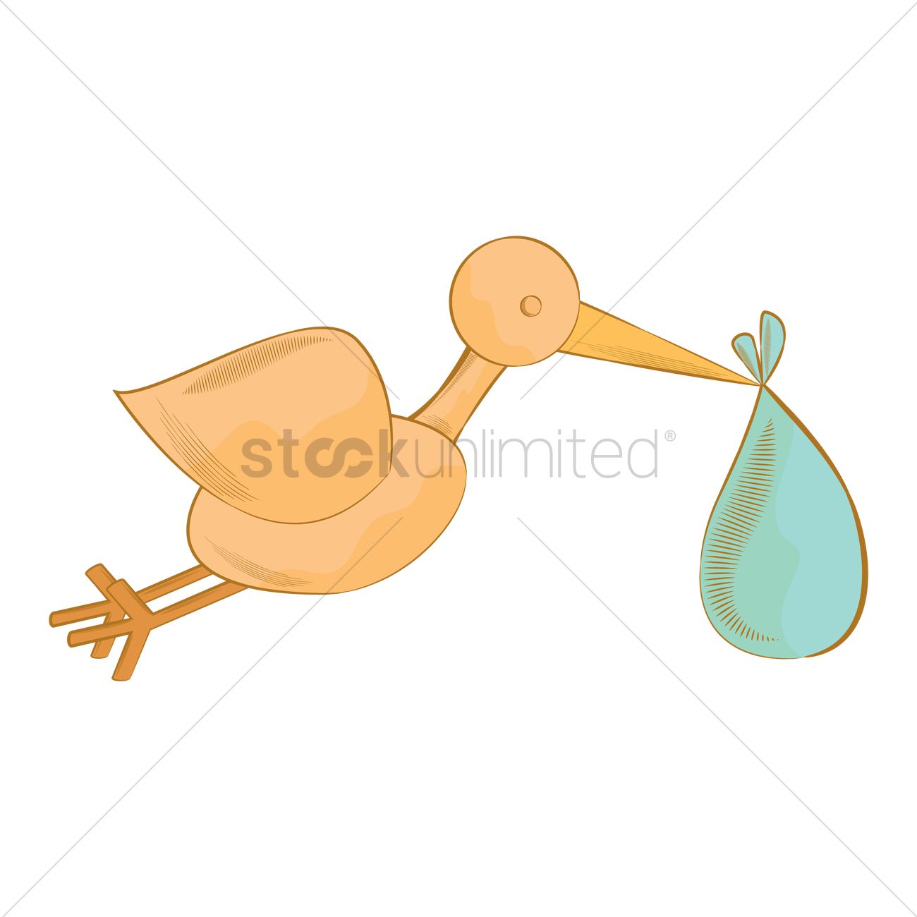 1300x1300 Stork Bird Carrying A Baby Vector Image