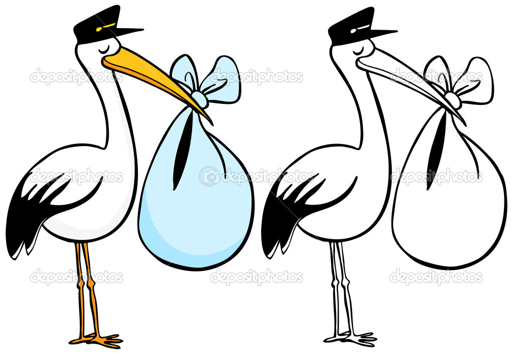 1023x705 Stork Clipart Baby Vector