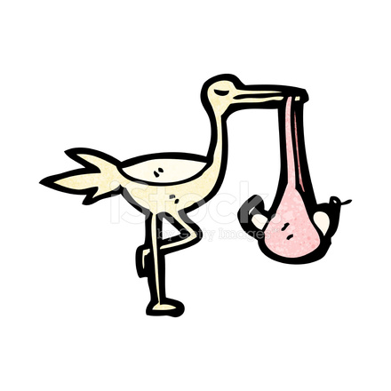440x440 Stork With Baby Cartoon Stock Vector