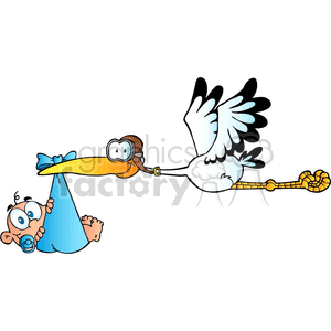 300x300 Royalty Free Stork Carrying A Newborn 383543 Vector Clip Art Image
