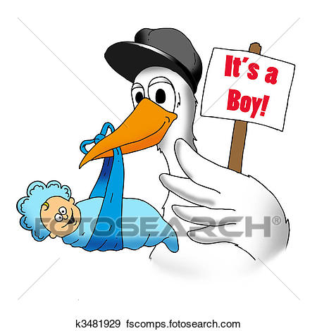 450x470 Stock Illustration Of Stork With Baby Boy K3481929