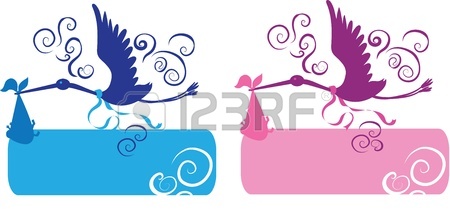 450x223 Cute Stork Carrying A Baby Girl Royalty Free Cliparts, Vectors