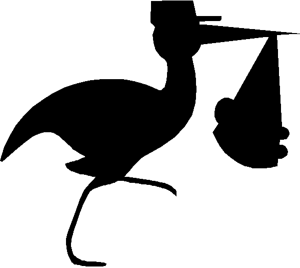 600x535 Stork Baby Black And White Clipart