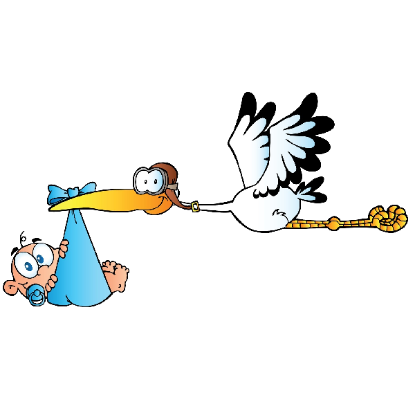600x600 Stork Carrying Baby Boy Cartoon Clip Art Images
