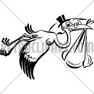 300x300 Stork Carrying New Baby,