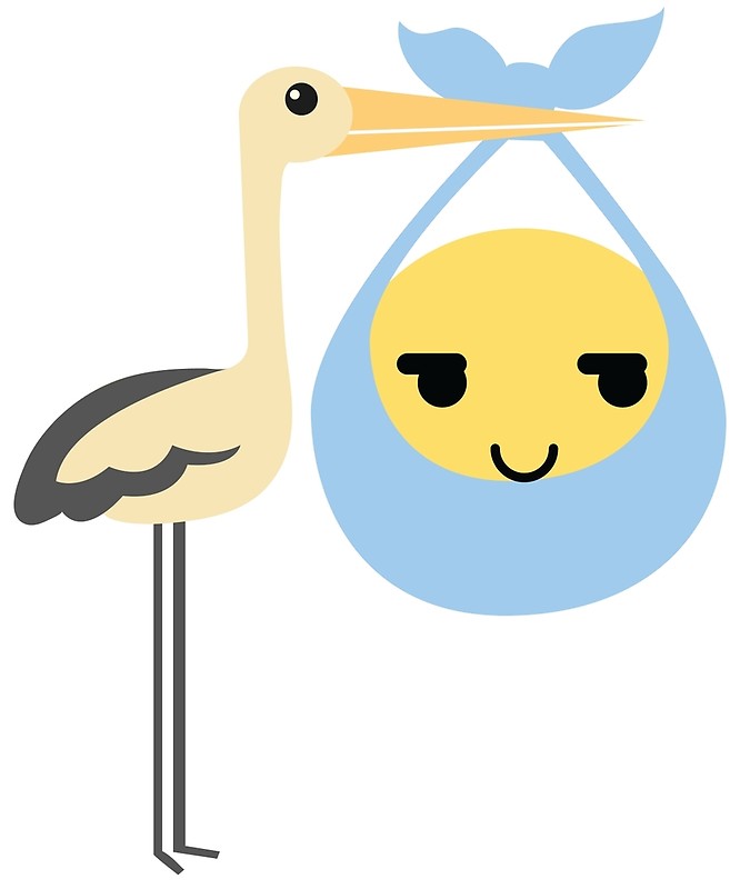 666x800 Stork With Baby Emoticon Emoji Sneaky Face By Teeandmee Redbubble