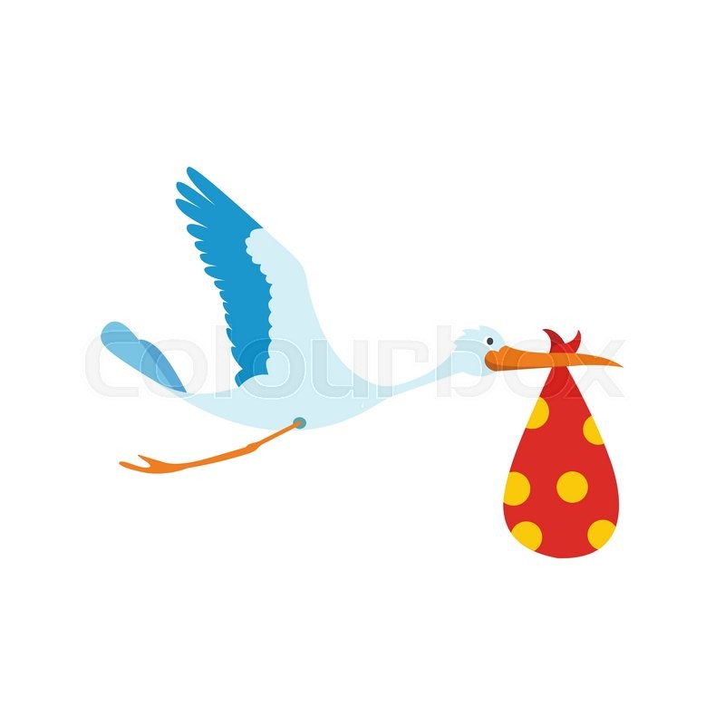 800x800 Flying Stork With A Bundle Icon In Flat Style Isolated On White