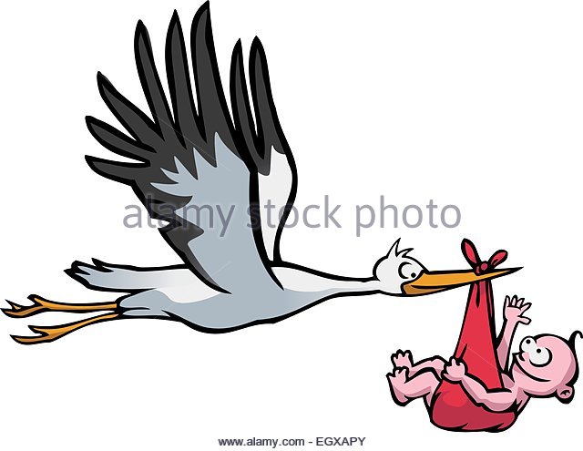 640x495 Stork And Baby Cut Out Stock Images Amp Pictures