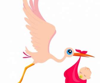 336x280 Stork Carrying A Baby Vector Vector Animal Free Vector Free Download
