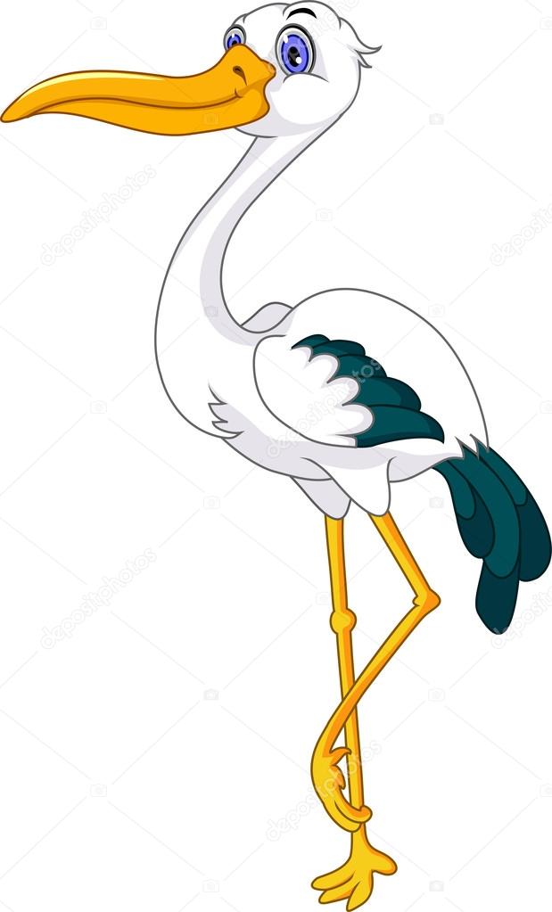 619x1023 Cute Stork Cartoon Stock Vector Starlight789