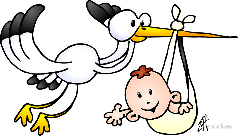 800x457 Stork With Baby Stickers By Cardvibes Redbubble