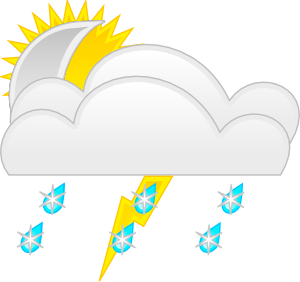 300x282 Partly Cloudy Rainy Weather With Thunder Storms Clip Art