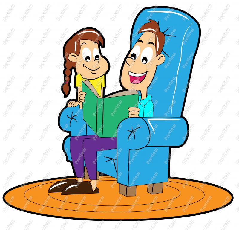 800x769 Father Reading Story To Daughter Clip Art