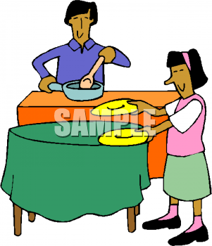 301x350 Setting The Table Clipart