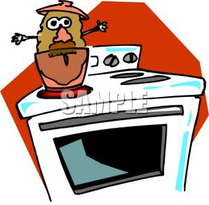 300x294 Potato In A Pot On A Stove Clipart Picture