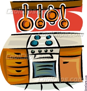 285x300 Kitchen Stove With Cooking Vector Clip Art