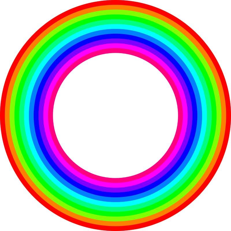 800x800 12 Color Rainbow Donut Clip Art Download