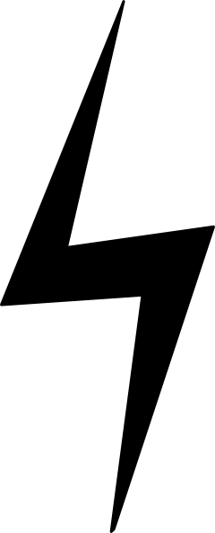 240x593 Straight Down Black Lightning Bolt Clip Art