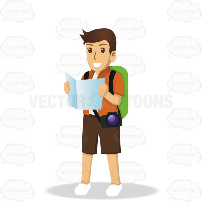 800x800 Male Tourist Holding A Map And Wearing A Backpack And Camera