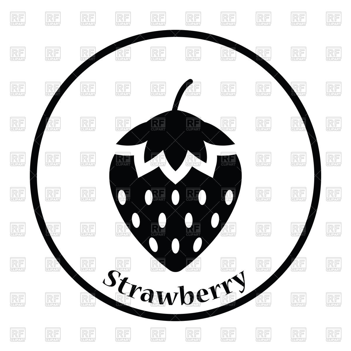 1200x1200 Thin Circle Design Icon Of Strawberry Royalty Free Vector Clip Art