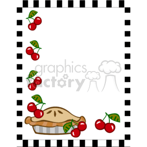 300x300 Royalty Free Cherry Pie Border 134092 Vector Clip Art Image