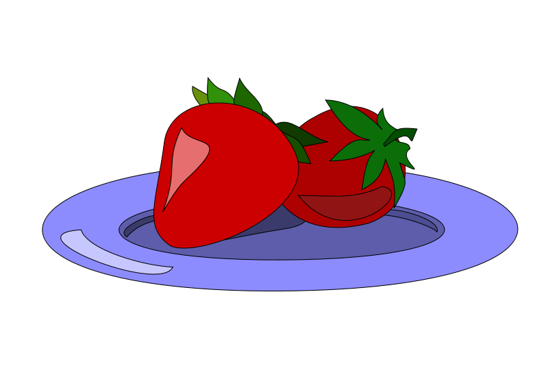 800x547 Free Two Strawberries On A Plate Clip Art