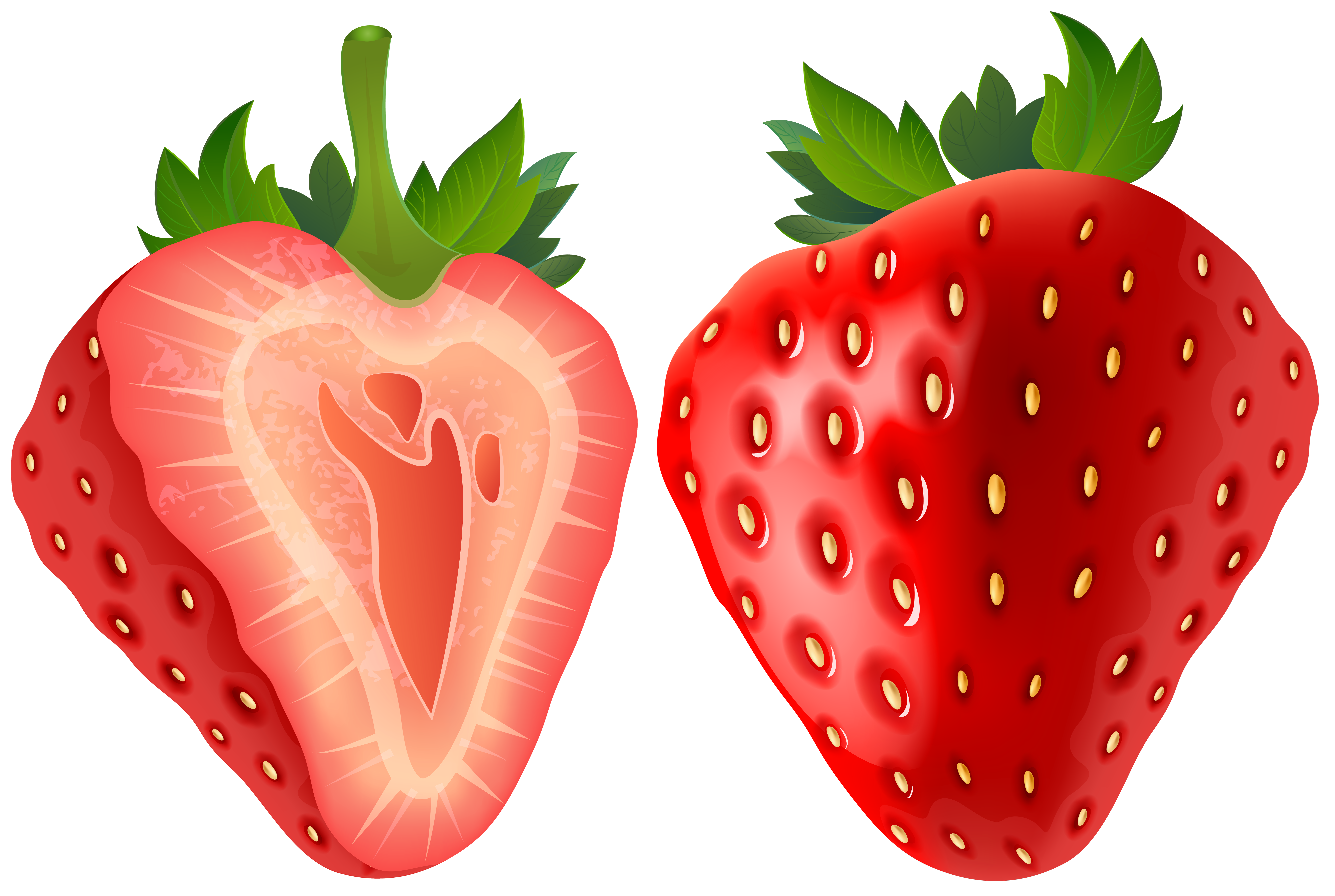 8000x5372 Strawberry Clipart Transparent