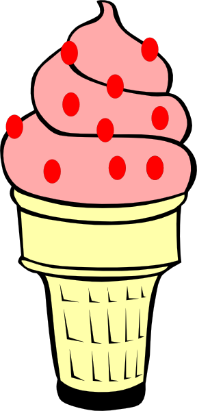 288x600 Strawberry Ice Cream Cone Clip Art