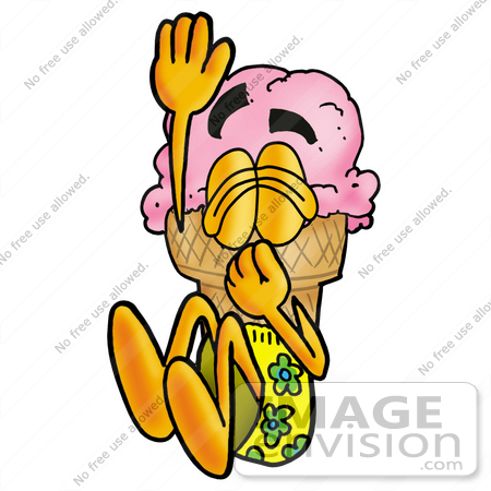 450x450 Clip Art Graphic Of A Strawberry Ice Cream Cone Cartoon Character