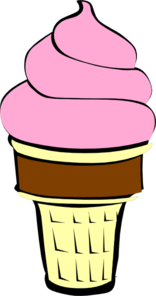 156x296 Strawberry Ice Cream With Chocolate Cone Clip Art