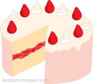 300x272 Clip Art Of A Layer Cake With Strawberry Filling