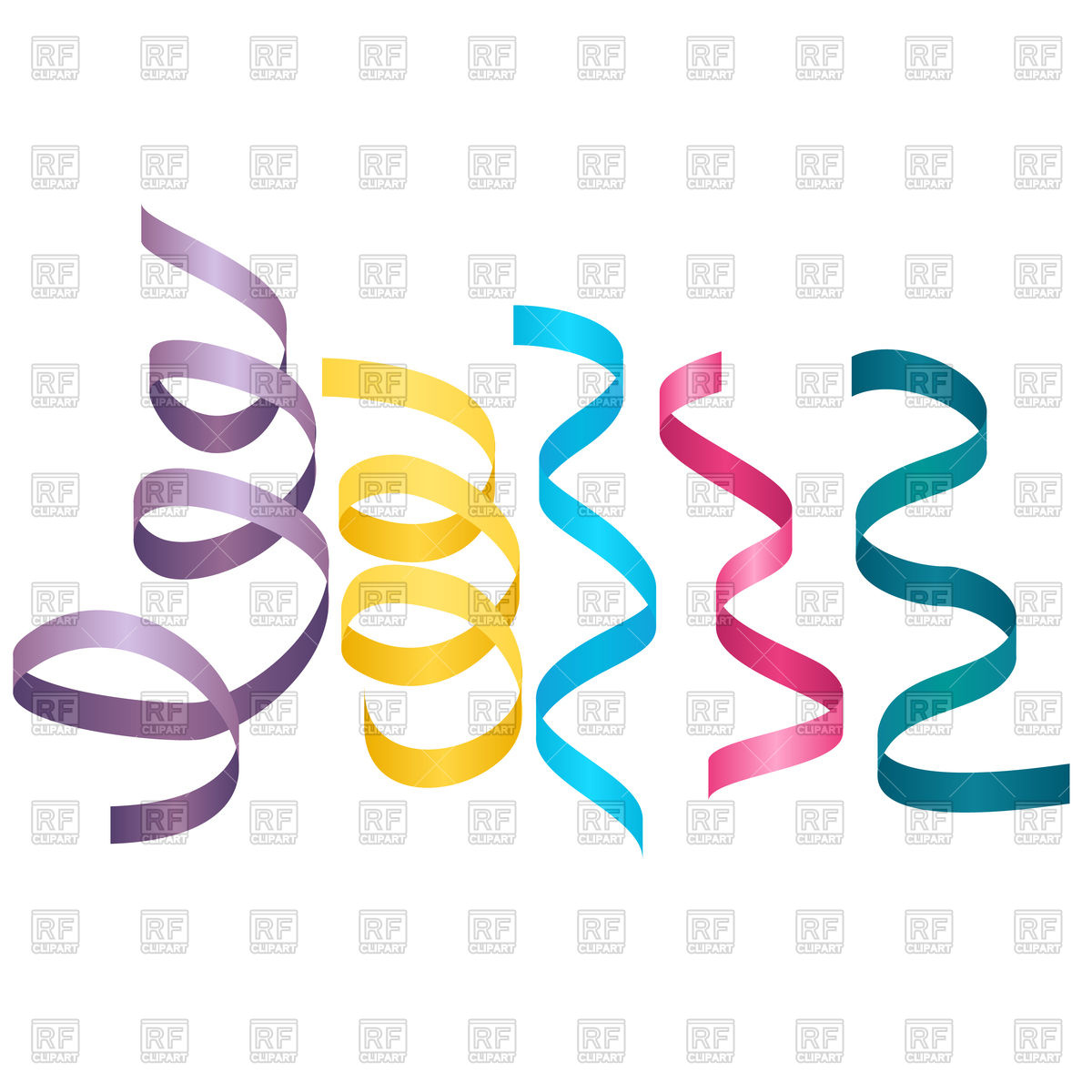 1200x1200 Set Of Party Streamers Royalty Free Vector Clip Art Image