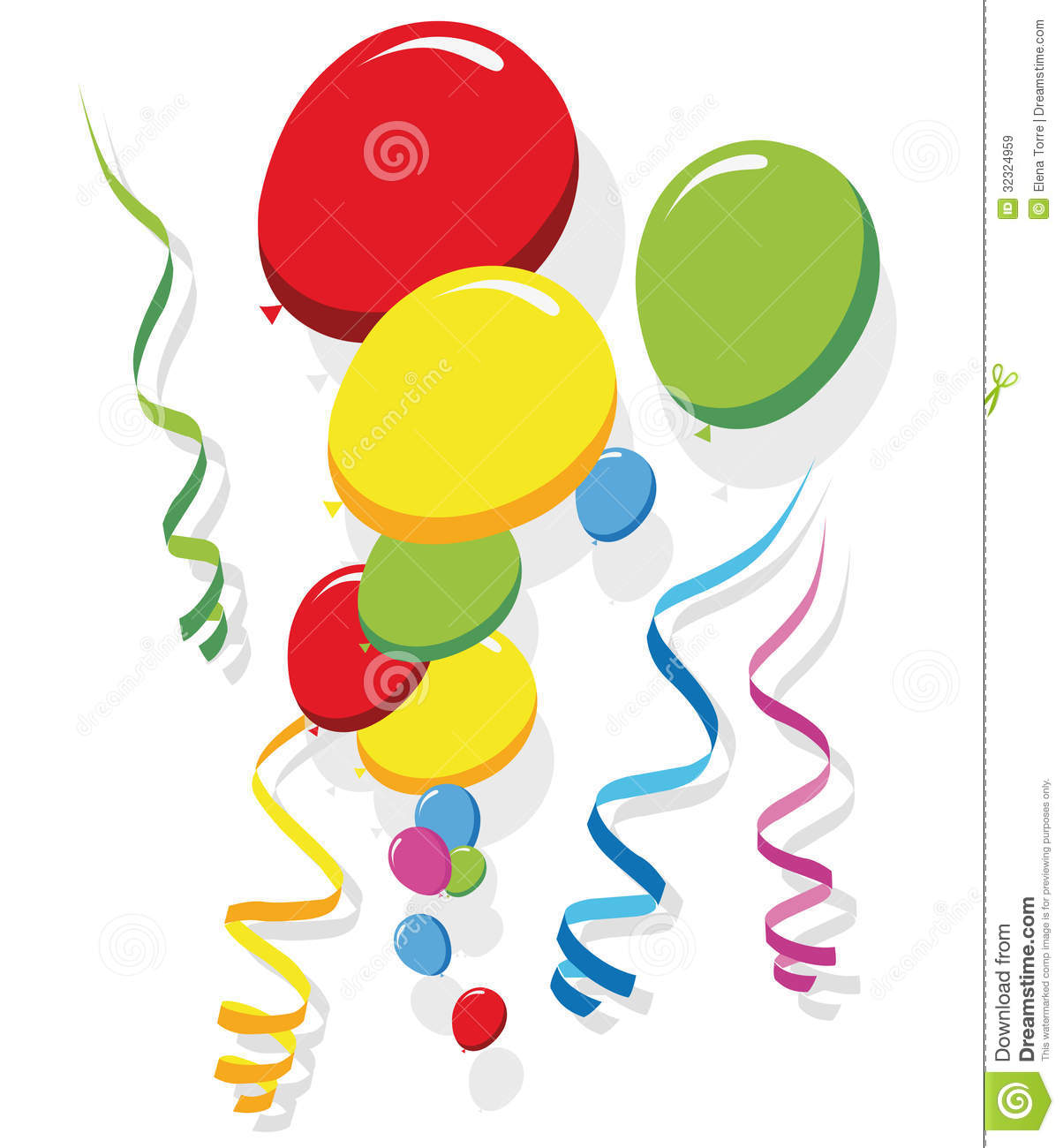 1204x1300 Streamers And Balloons Clipart
