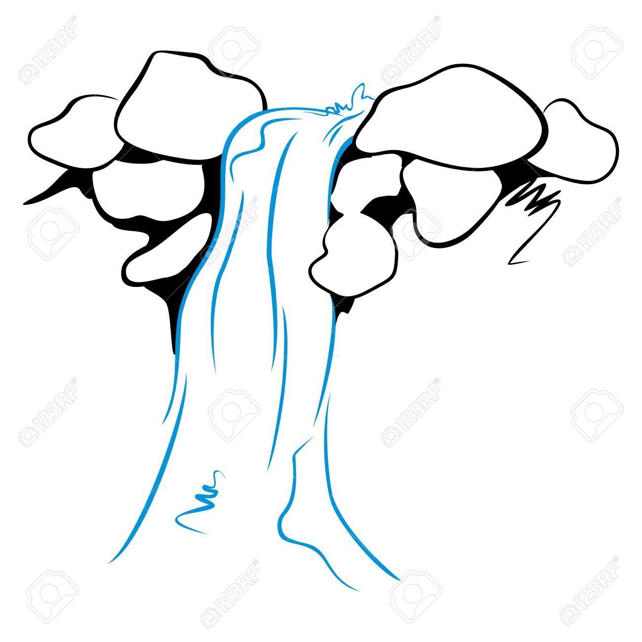 1300x1300 Stream Clipart Waterfall