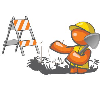 350x350 Orange Man Road Worker Digging Up The Street