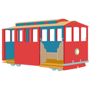 300x300 Trolley Clipart Red