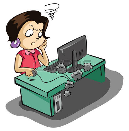 445x450 Desk Clipart Stressed Woman