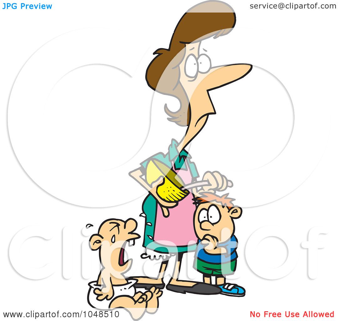 1080x1024 Royalty Free (Rf) Clip Art Illustration Of A Cartoon Stressed Mom