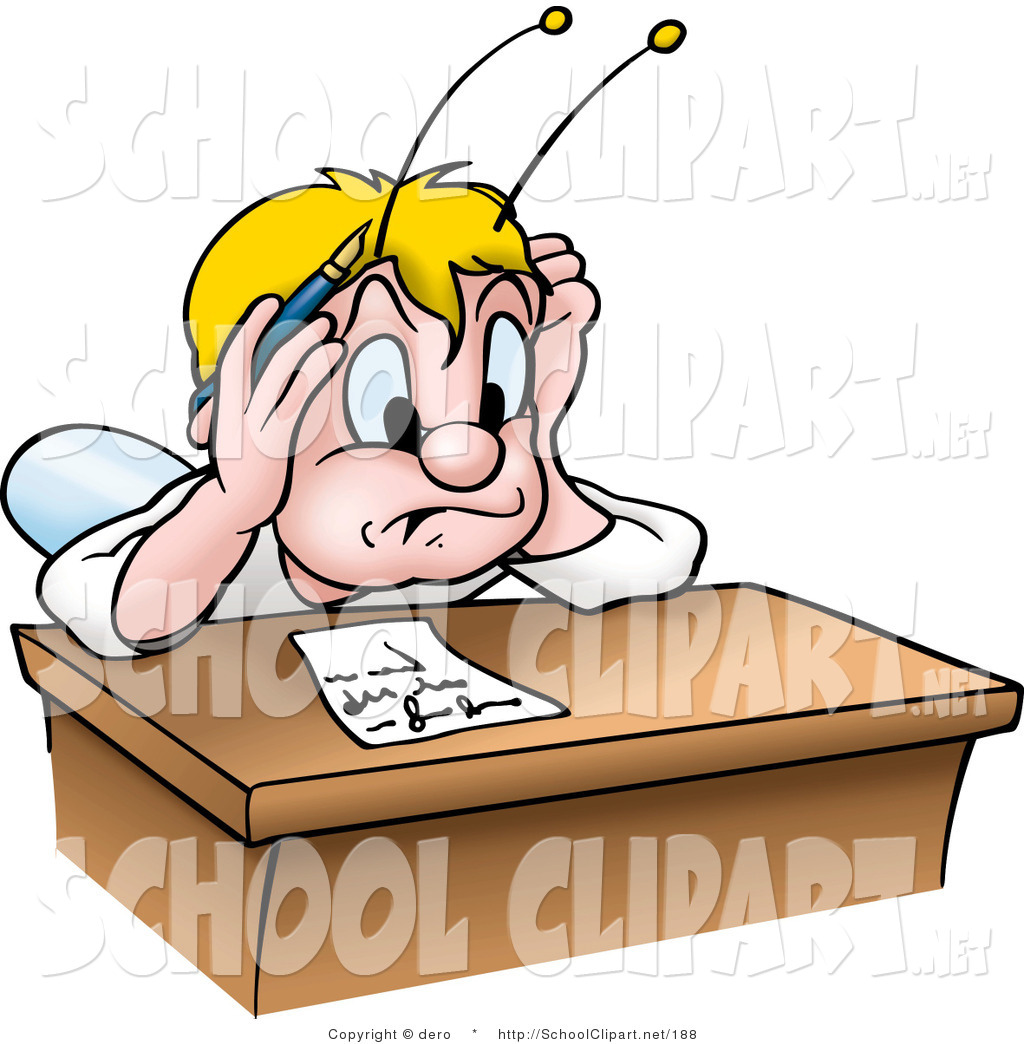 1024x1044 Clip Art Of A Blond Fly Boy Stressed School Bug Student Trying