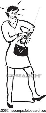 194x470 Clip Art Of A Stressed Woman Looking