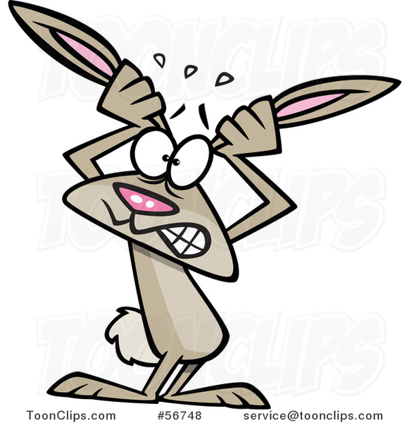 581x600 Cartoon Stressed Out Bunny Rabbit Grabbing His Ears