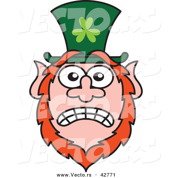 600x620 Vector Of A Stressed Out St. Paddy's Day Cartoon Leprechaun