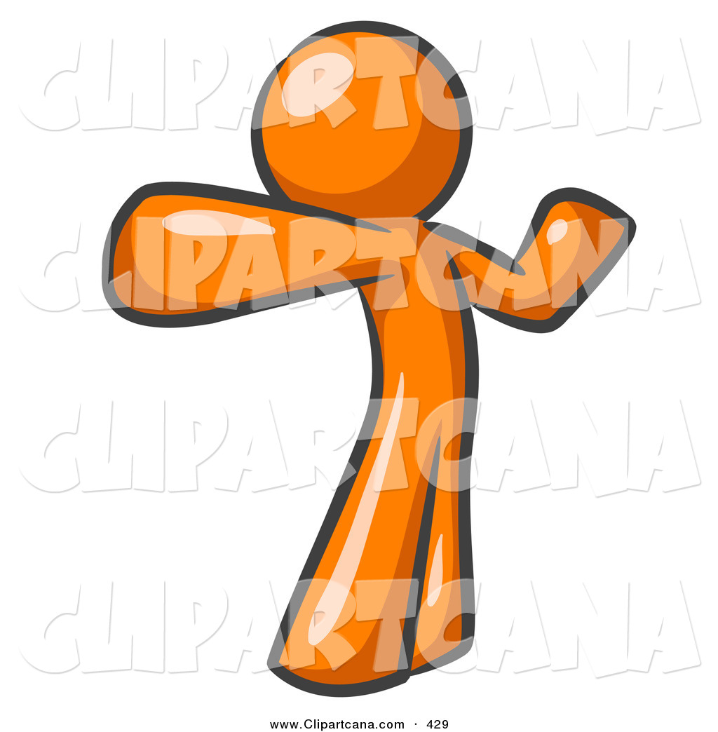 1024x1044 Vector Clip Art Of A Shiny Orange Man Stretching His Arms And Back