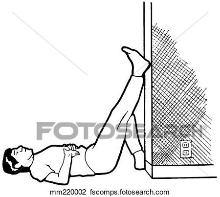 450x403 Clip Art Of Exercise, Hamstring Stretch Mm220002