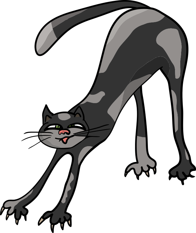 672x800 Free Cat Stretching Clip Art