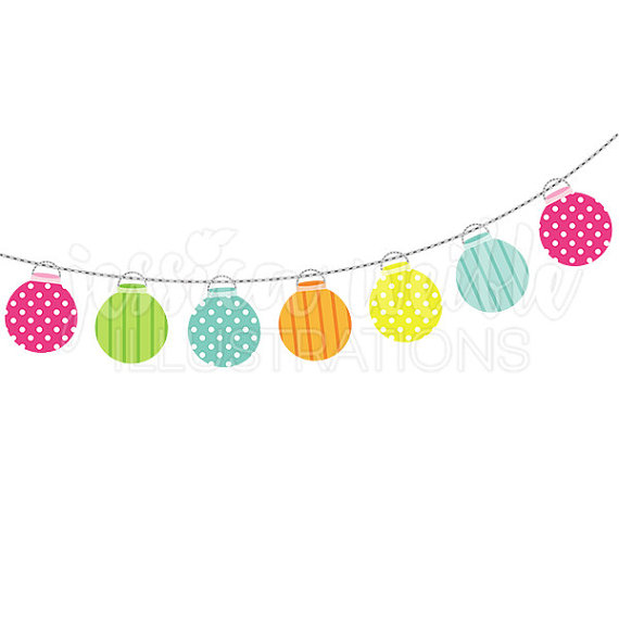 570x570 String Of Party Lanterns Cute Digital Clipart, Party Lights Clip